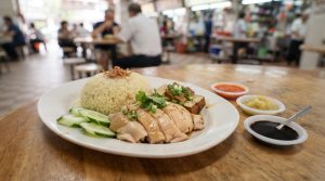 Hainanese chicken rice at Evertop Boneless Chicken Rice in Singapore