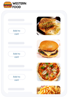 Restaurant menu displaying food items