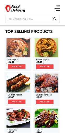 Top selling food products of online restaurant