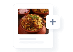 Pot of rice showcasing a menu of the online ordering system
